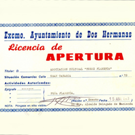 Licencia de apertura de la Caseta.
